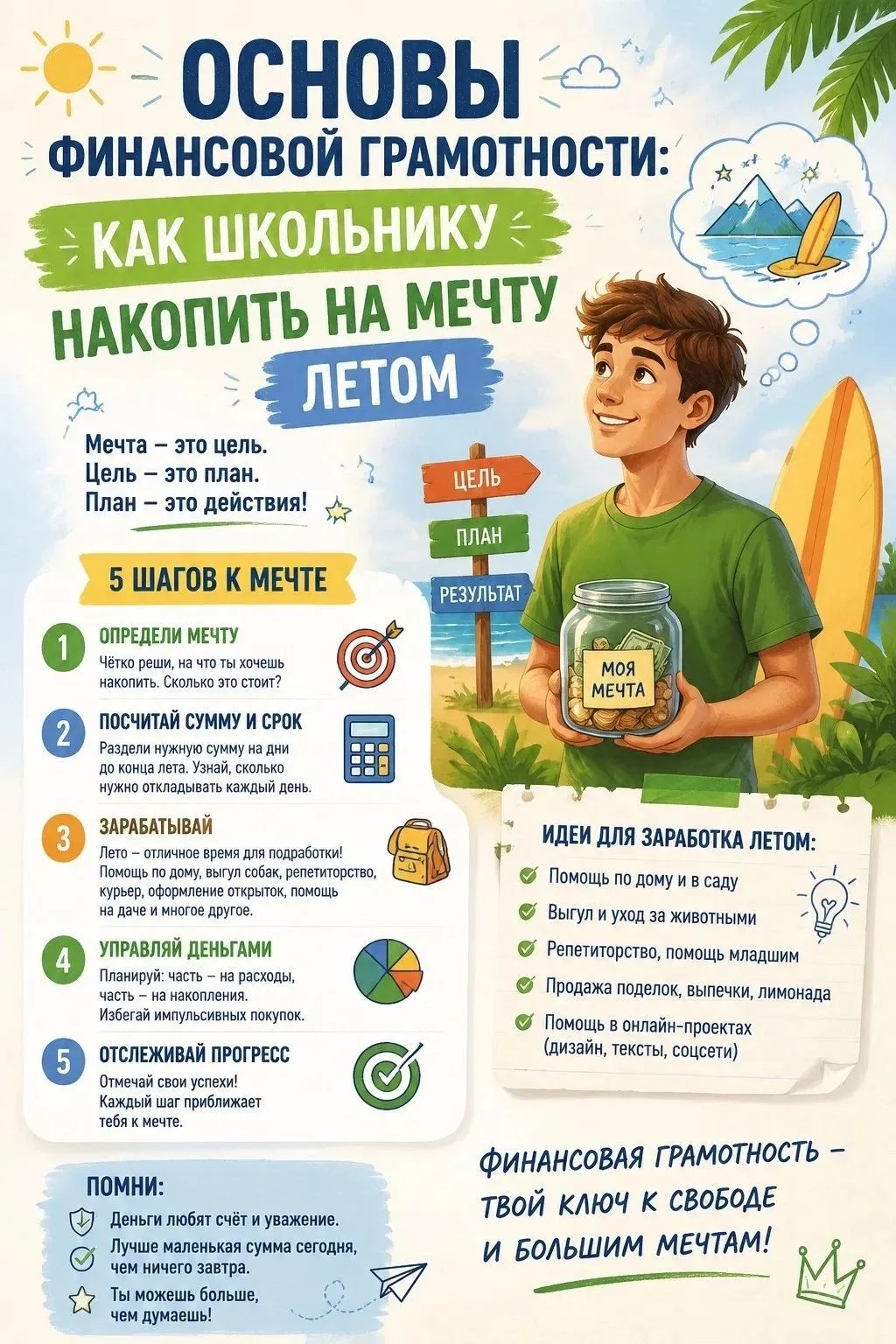 💰 Финансовая грамотность начинается с маленьких, но важных привычек. 

Как поставить цель, накопить