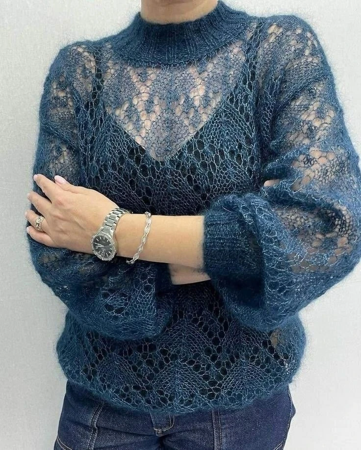 Шикарная паутинка спицами. Схема узора 🧶