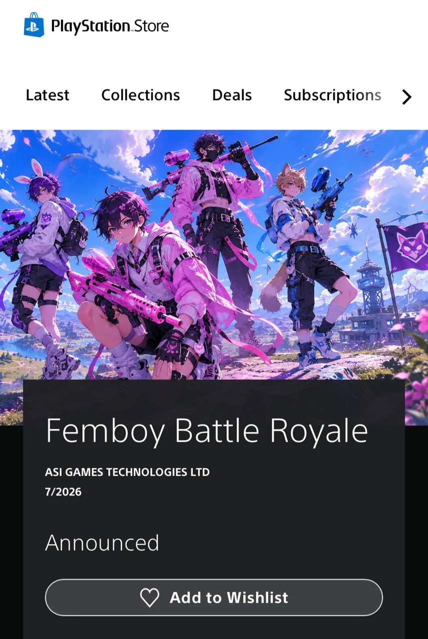 🎮 В PS Store завезли Femboy Battle Royale