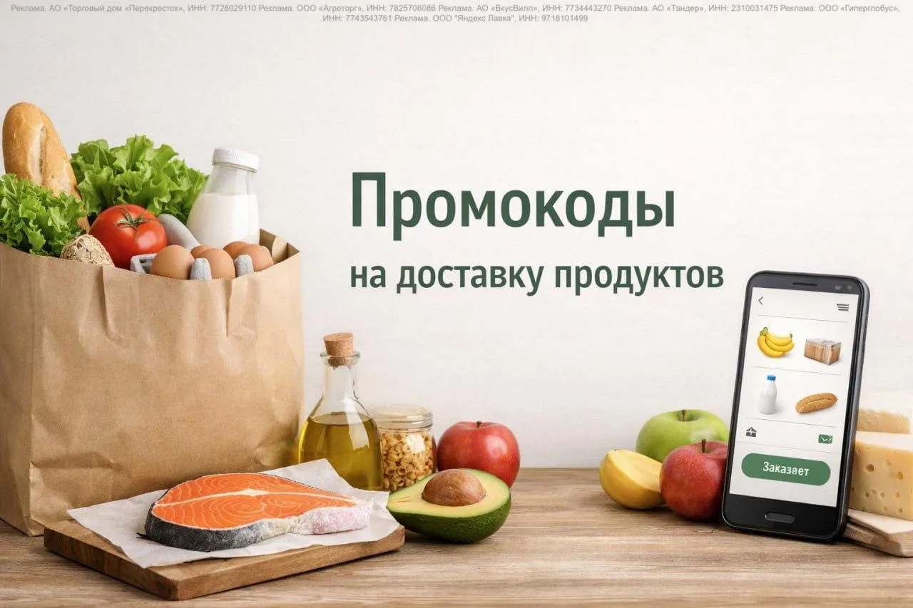 Подборка промокодов на доставку продуктов