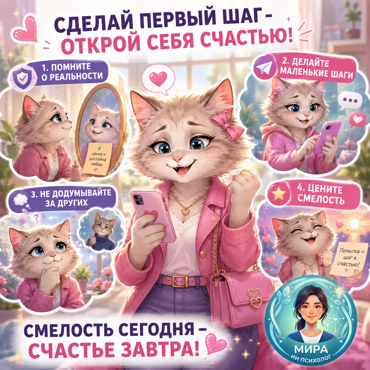 Как преодолеть страх отказа? 💪🌟

1️⃣ Помните о реальности ✅ - отказ не определяет вашу ценность ка
