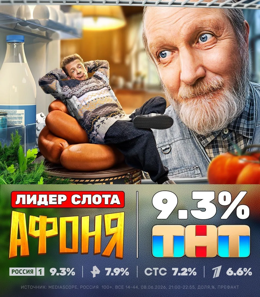 Ничего сверхъестественного❗️ Просто ещё один лидер 🙌
Премьера второго сезона сериала «Афоня» – доля