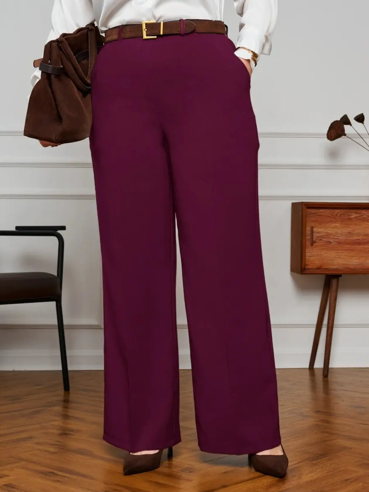 Брюки палаццо Plus Size
на осень с Wildberries
При выборе такой модели брюк важно, чтобы их длина бы