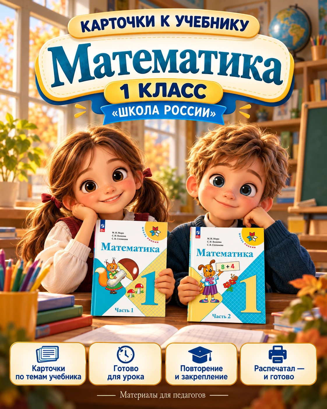 Готовим большой комплект карточек к 1 части учебника «Математика» — 1 класс, «Школа Рос...