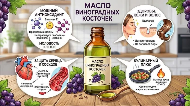 Масло виноградных косточек: за что его называют «гормоном молодости» и как правильно использовать

М