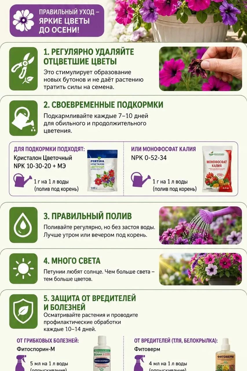 Как продлить цветение петунии