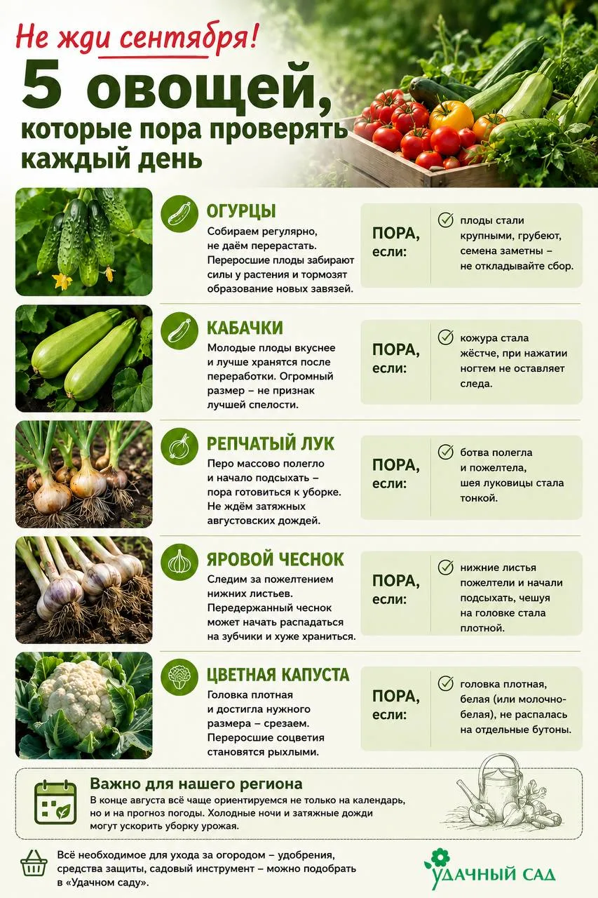 Пять овощей, которые нельзя передерживать на грядке в конце августа