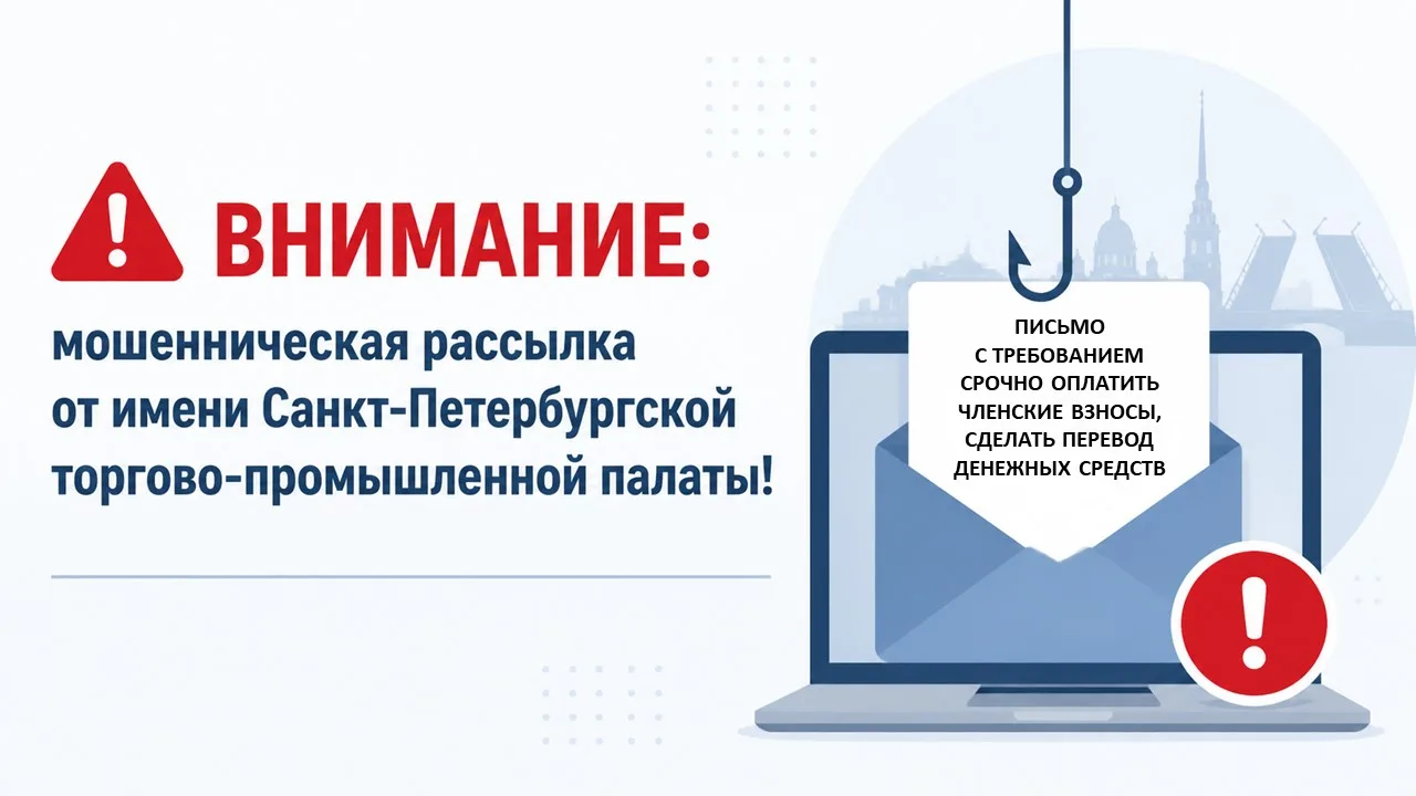 ⚠️ Санкт-Петербургская торгово-промышленная палата сообщает о появлении мошеннических п...