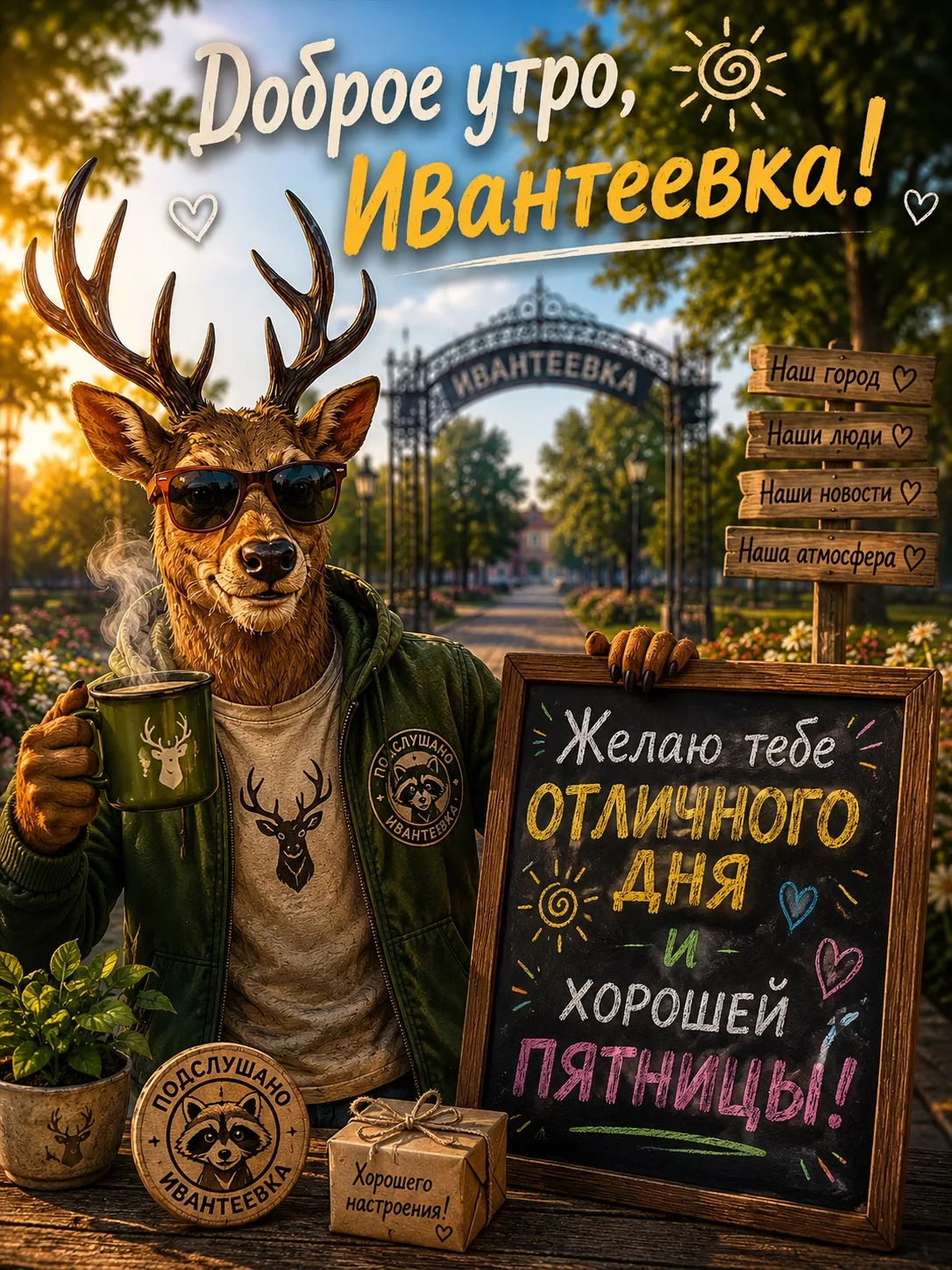 ☀️ Доброе утро, Ивантеевка!

Наш любимый олень уже на связи и спешит пожелать всем отличного дня и л