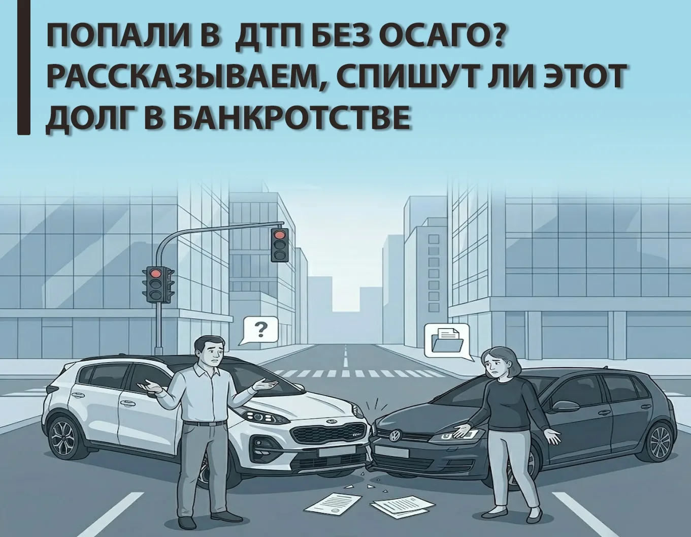 🚗 Попали в ДТП без ОСАГО? Рассказываем, спишут ли этот долг в банкротстве ⚖