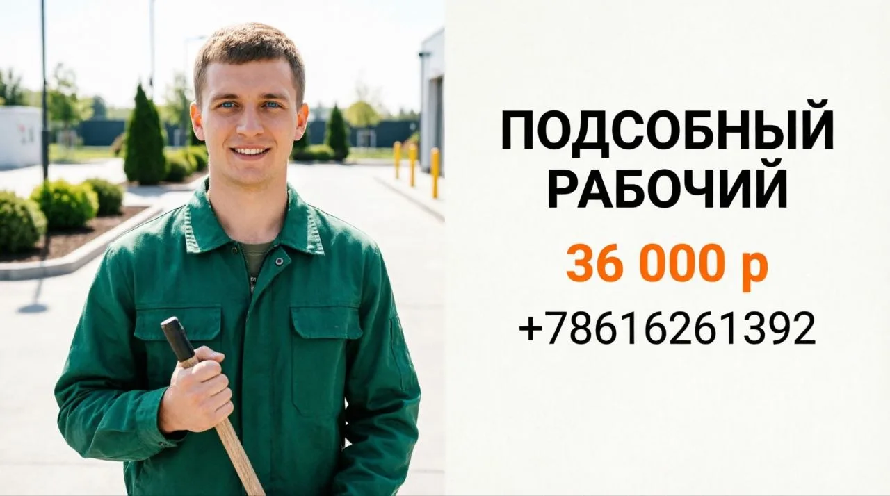 ПОДСОБНЫЙ РАБОЧИЙ | 36 000 р