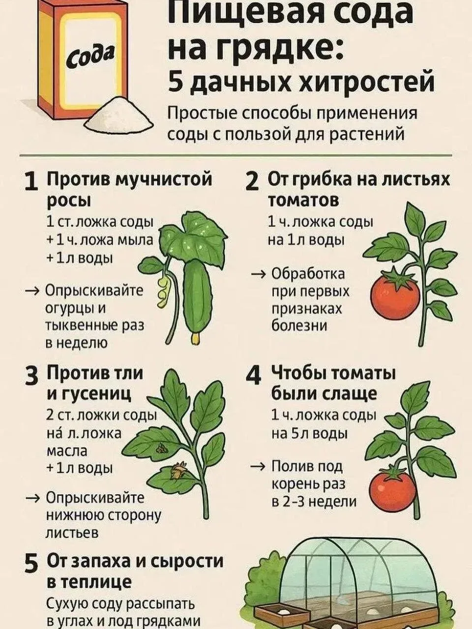 Пищевая сода на грядке: 5 дачных хитростей
