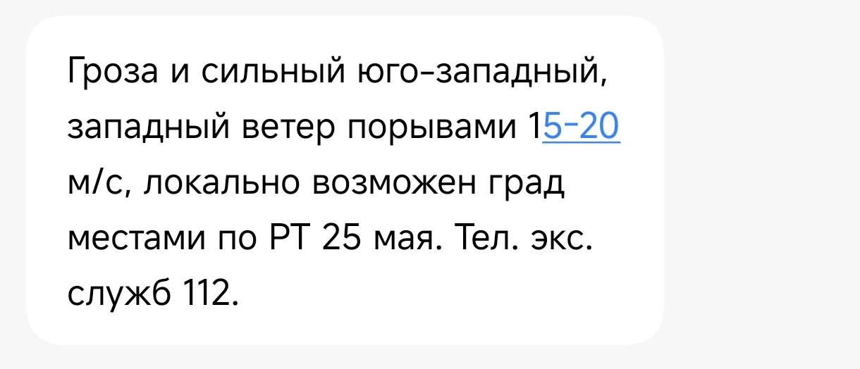 ❗МЧС предупреждает о грозах и сильном ветре в республике. Местами возможен град.