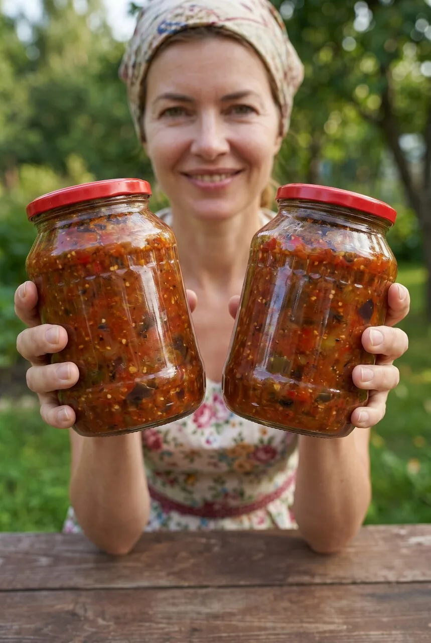 САЛАТ ИЗ БАКЛАЖАНОВ БЕЗ УКСУСА — ЗИМОЙ ОТКРОЕТЕ БАНКУ И УДИВИТЕСЬ ВКУСУ