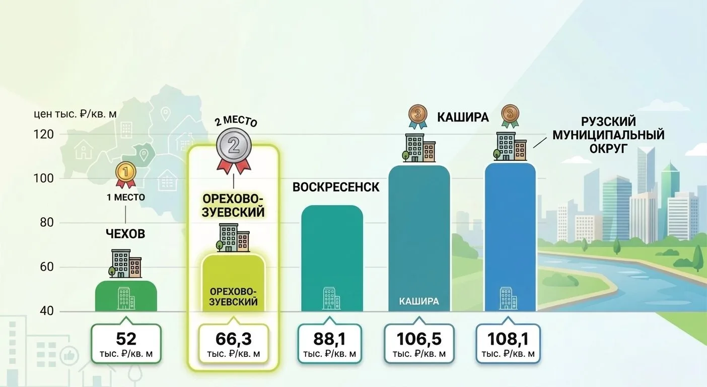 Орехово-Зуевский округ занимает второе место по доступности цен на квартиры в Подмосковье.