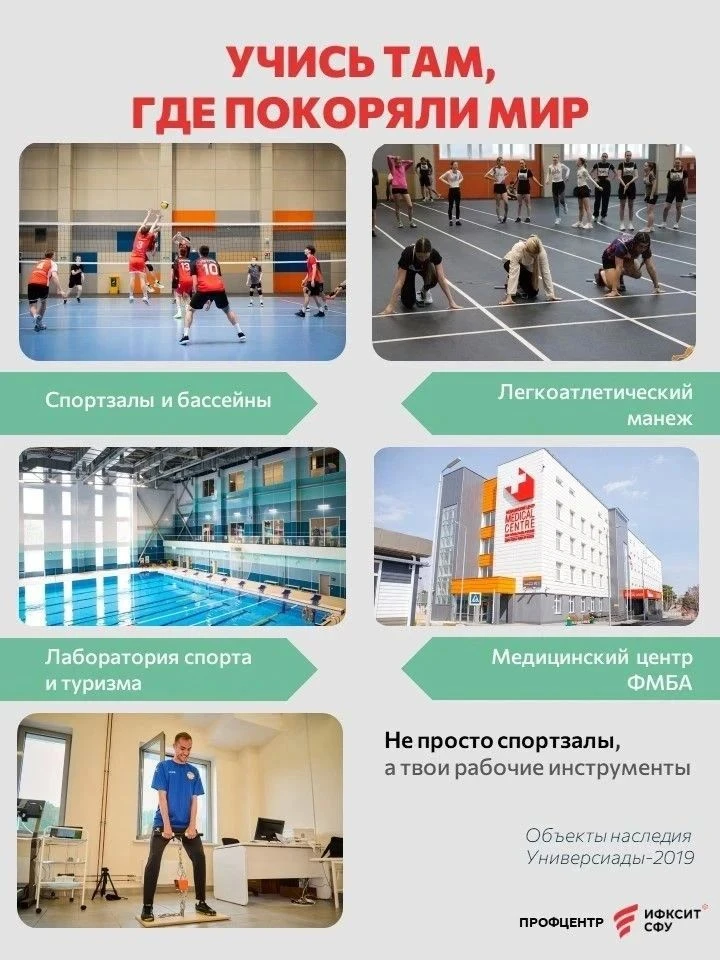 🔔 Выпускникам У(Т)ОРа: листай, выбирай, поступай!
Институт физической культуры, спорта и туризма СФ