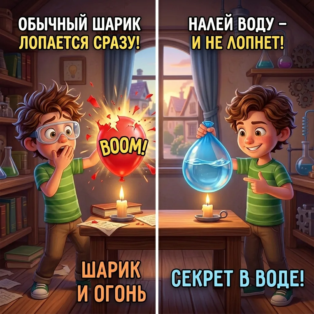Загадочный шарик и огонь 🎈