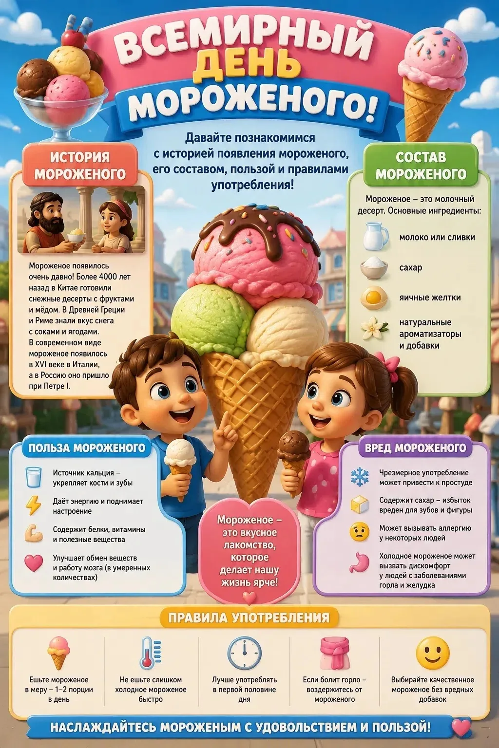 🍦 10 июня — Всемирный день мороженого! Тот самый день, когда можно без угрызений совес...
