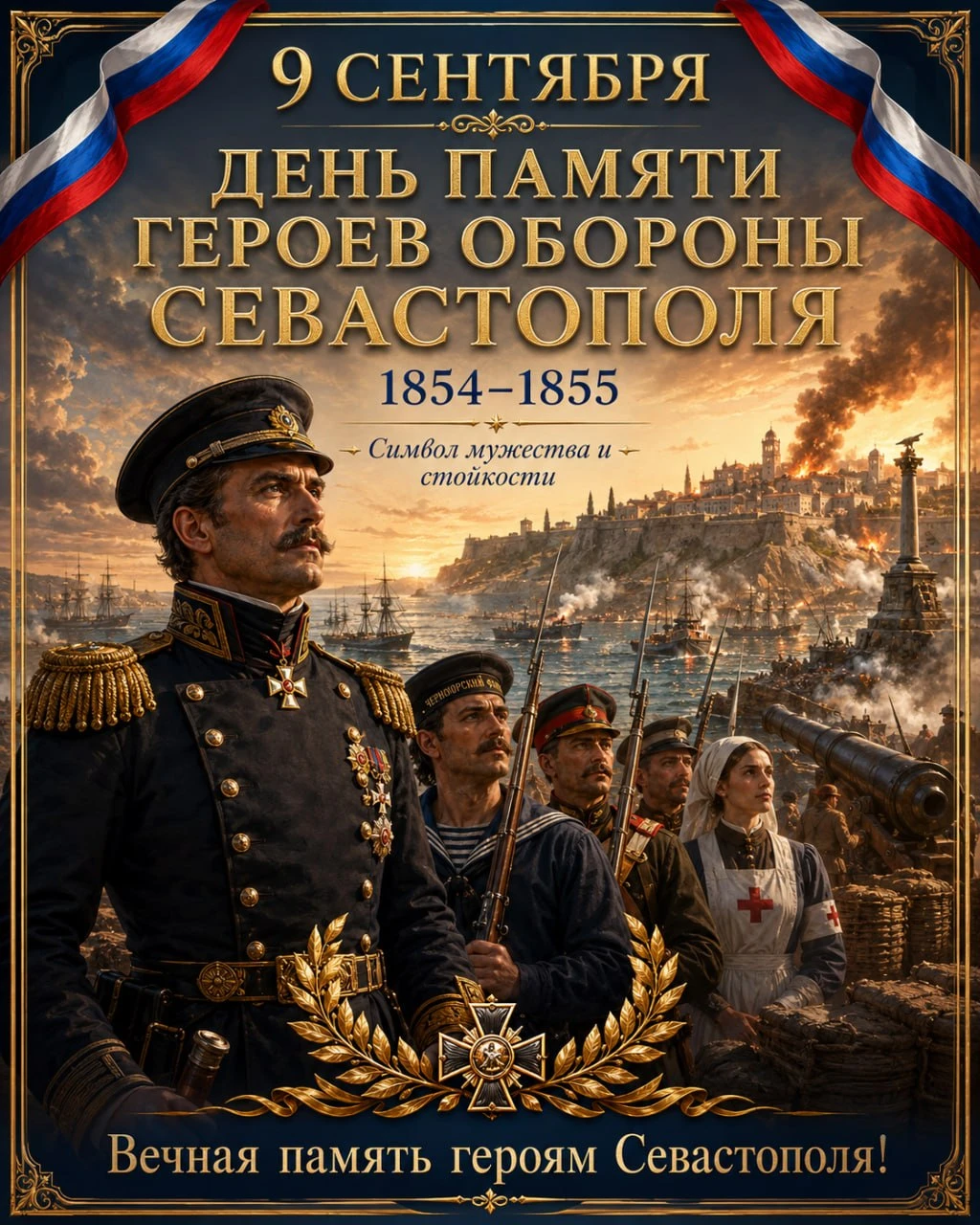 9 СЕНТЯБРЯ — ДЕНЬ ПАМЯТИ РУССКИХ ВОИНОВ, ПАВШИХ ПРИ ОБОРОНЕ СЕВАСТОПОЛЯ (1854–1855)