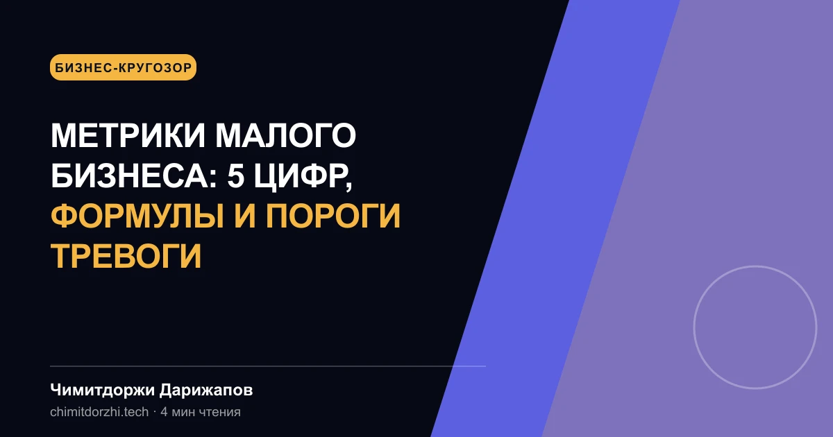 Метрики малого бизнеса: 5 цифр, формулы и пороги тревоги