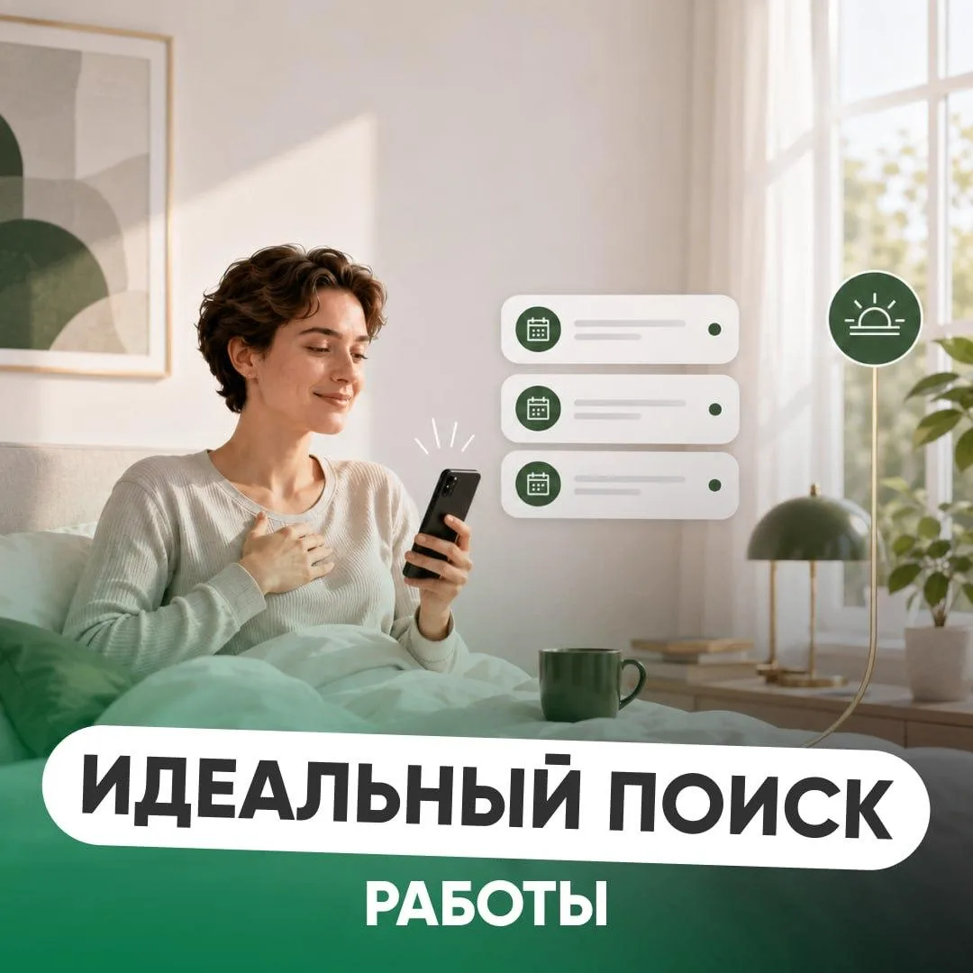 💭 ЧТО ЕСЛИ ПОИСК РАБОТЫ МОГ ВЫГЛЯДЕТЬ ВОТ ТАК?

✔️ Вы просыпаетесь - три приглашения на собеседован