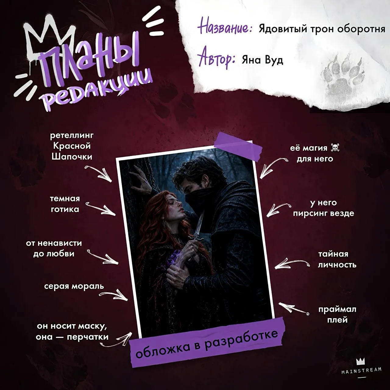 «Ядовитый трон оборотня» — ретеллинг Красной Шапочки в жанре темного готического ромэнтези🖤
Когда-т