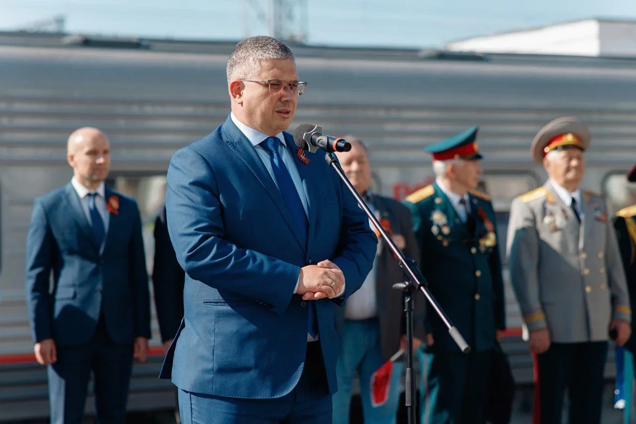 Встретили «Поезд Победы» в рамках патриотической акции «Поезд Победы — Дороги Памяти», приуроченной 