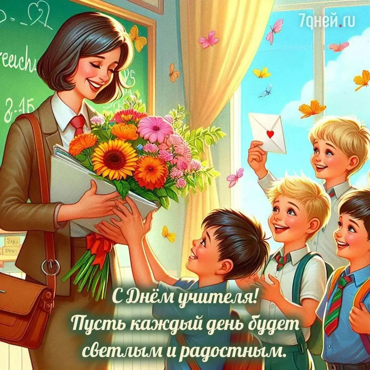Осенний букет поздравлений для лучшего учителя!