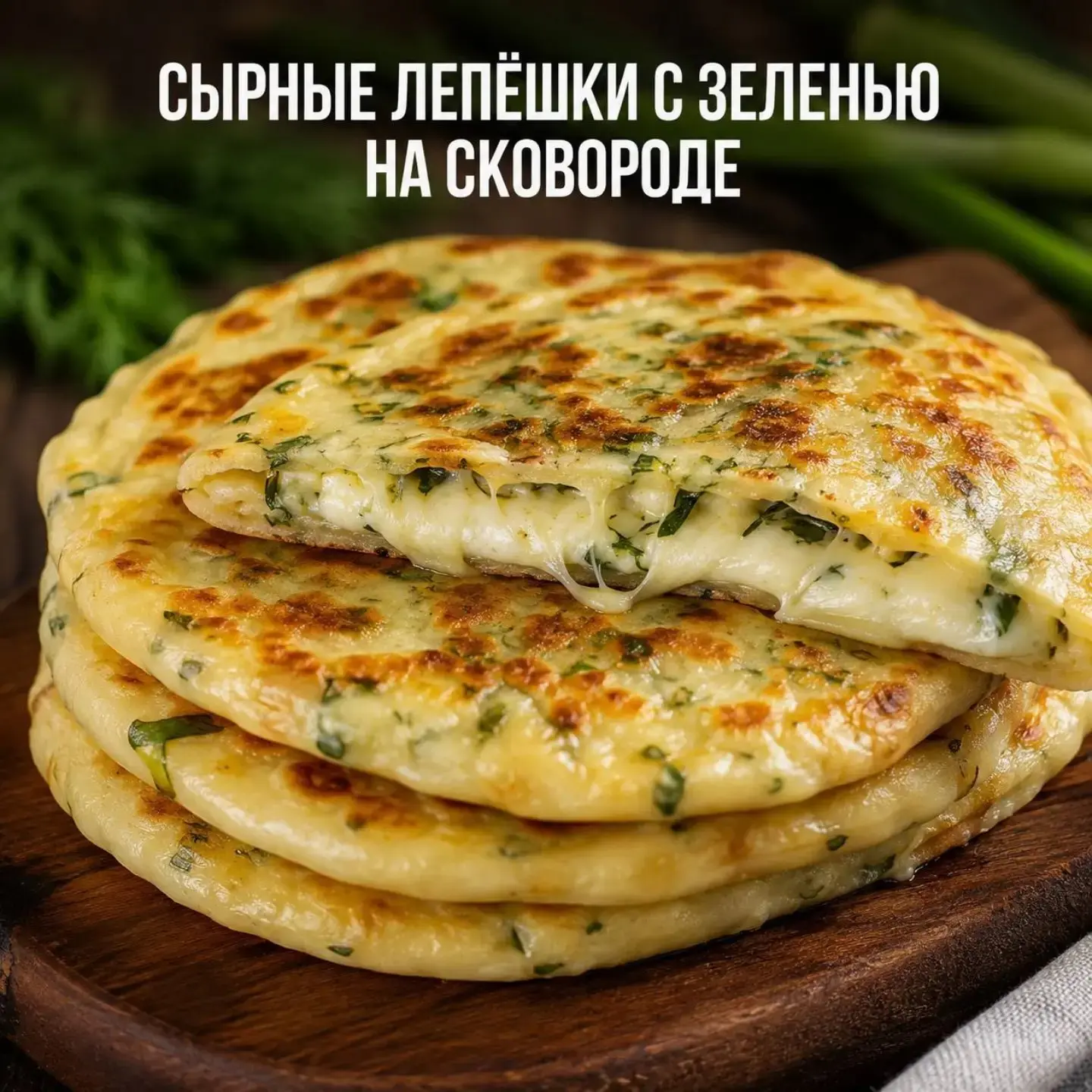 🧀 Сырные лепёшки с зеленью на сковороде