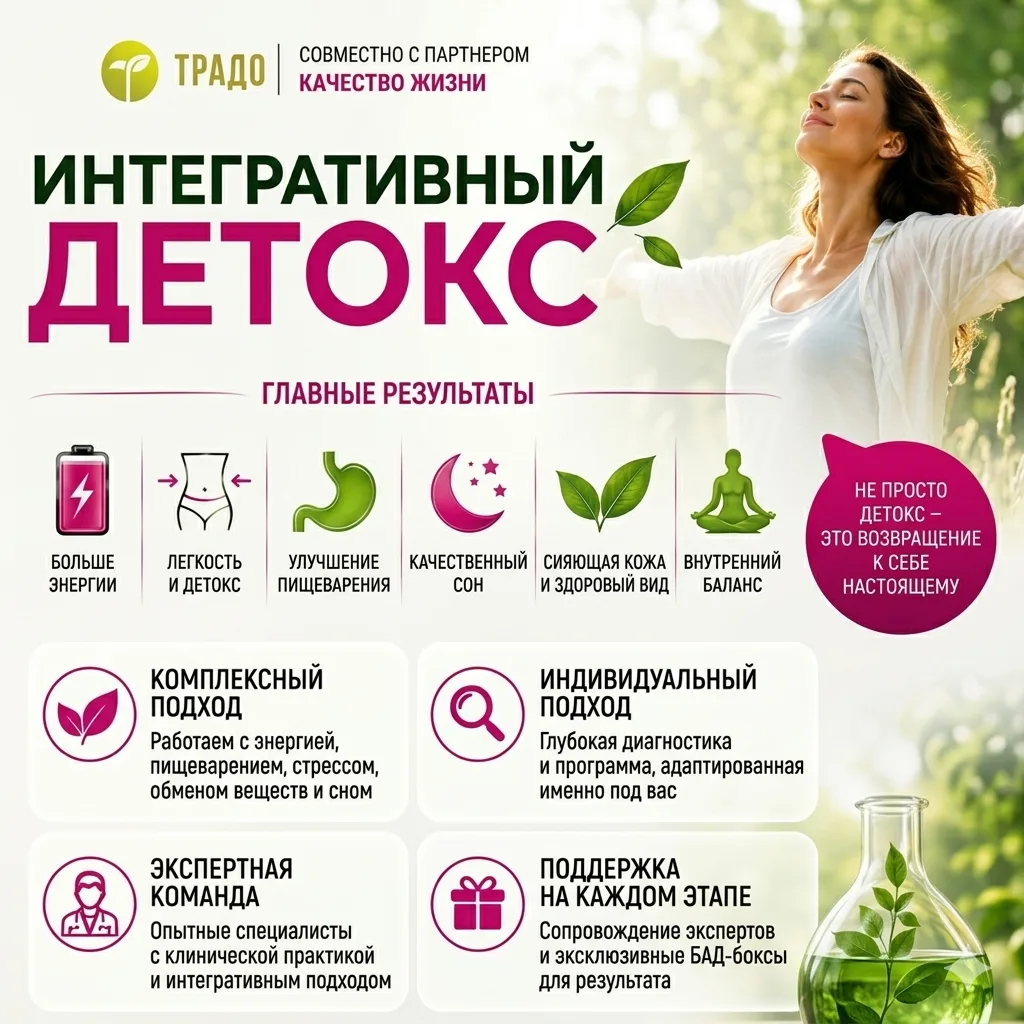 🌿 Как устроить организму генеральную уборку и вернуть легкость?

Компания ТРАДО совместно с партнер