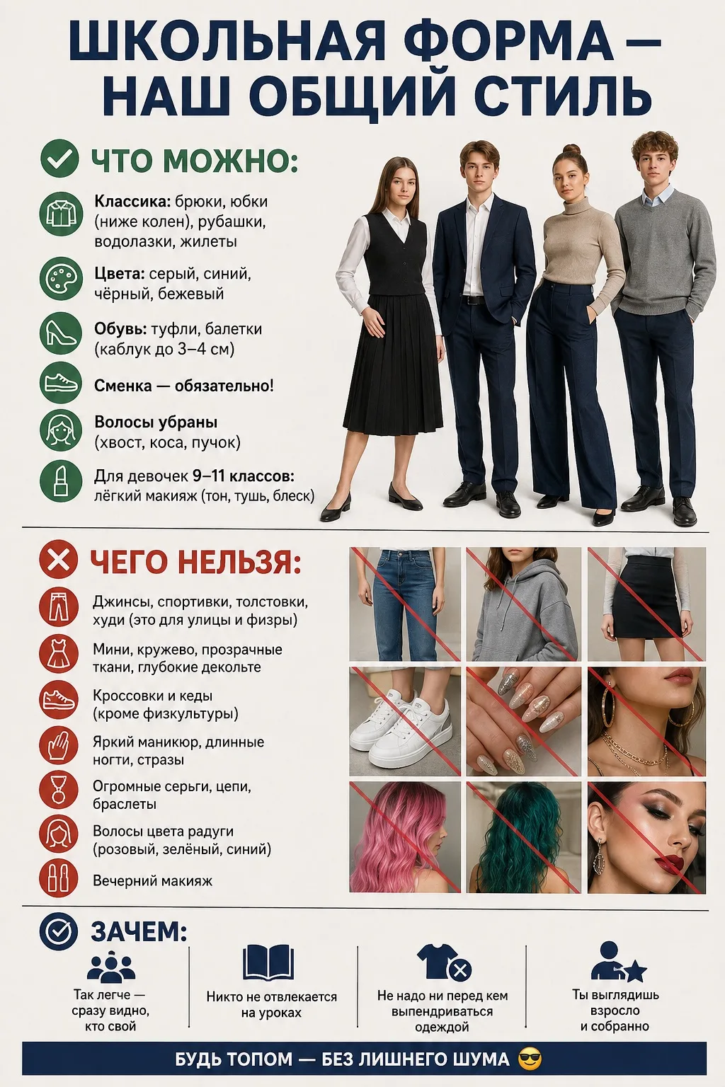 Уважаемые родители, напоминаю о школьной форме. Прошу ознакомиться с информацией. По пр...