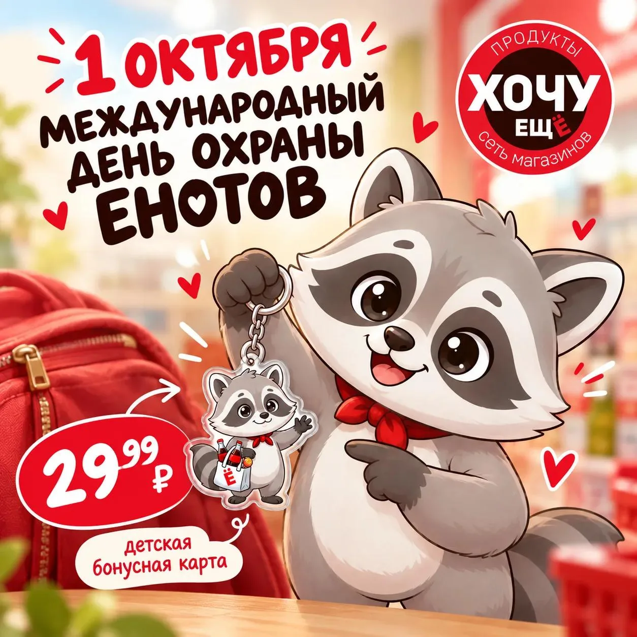 🦝 1 октября — Международный день охраны енотов!