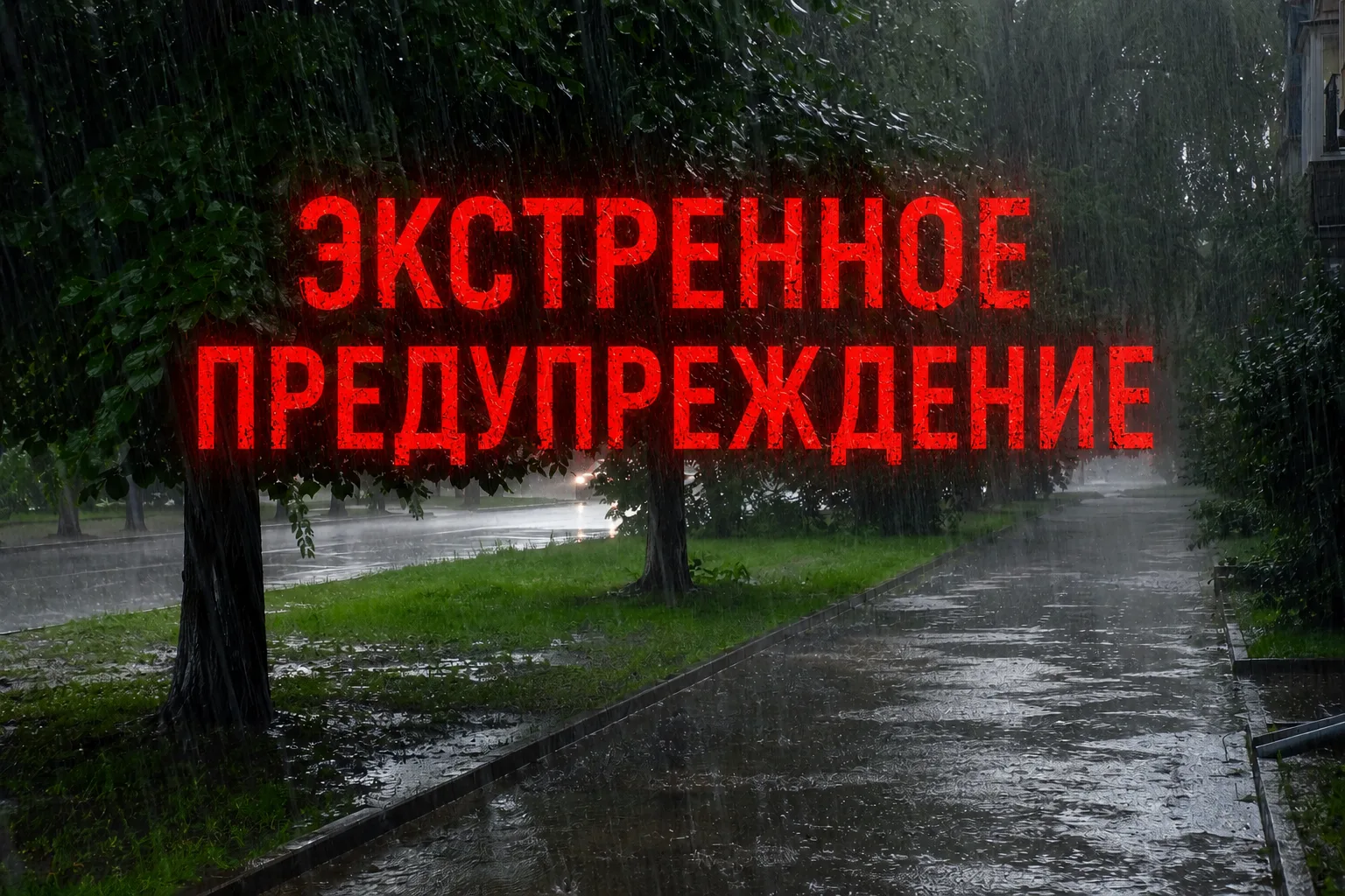 Экстренное предупреждение на 27.07.2026 г. (Сильный дождь).