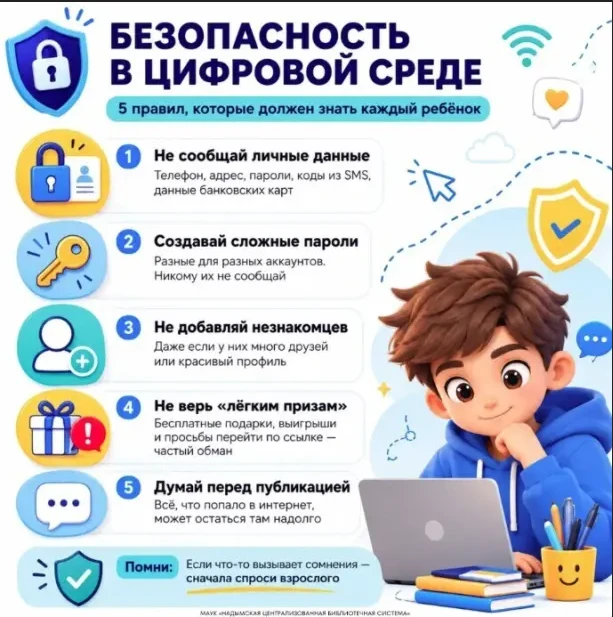 🛡️ Безопасность детей в сети: памятка для родителей на каникулах