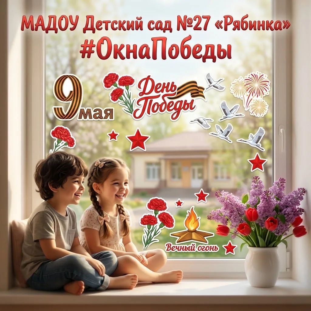 🇷🇺✨ Окна Победы в нашем детском саду ✨🕊️