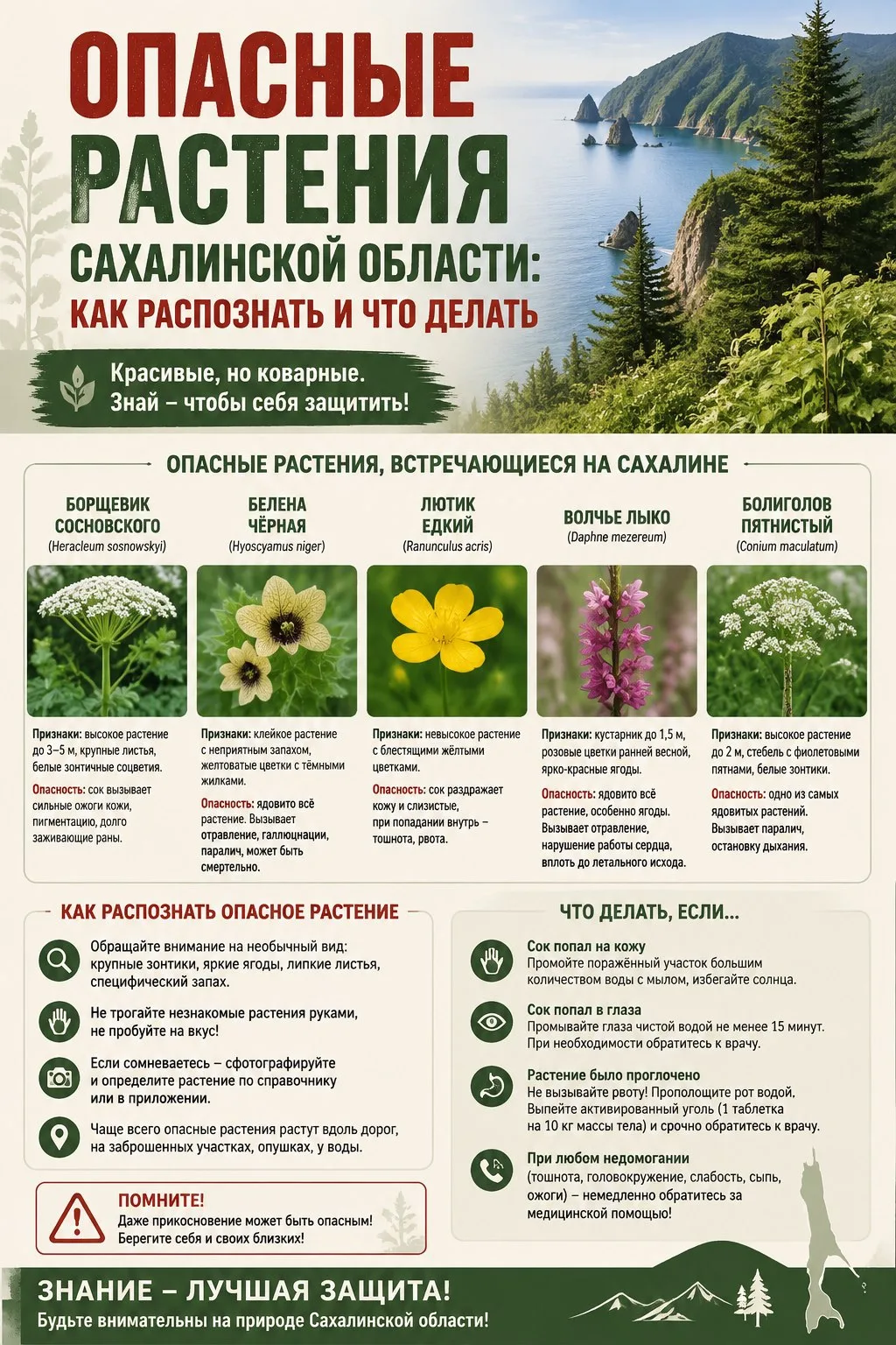 Опасные растения Сахалина: как распознать и что делать 🌿⚠️