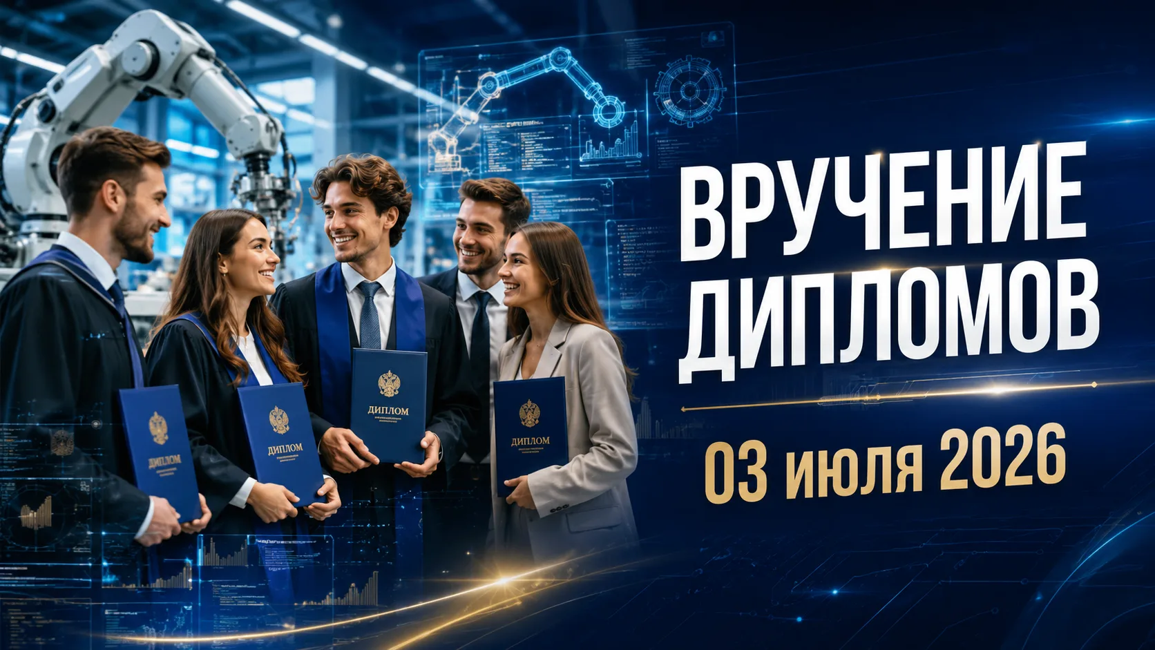 🎓 Вручение дипломов выпускникам

Уважаемые выпускники!
Торжественная церемония вручения дипломов вы