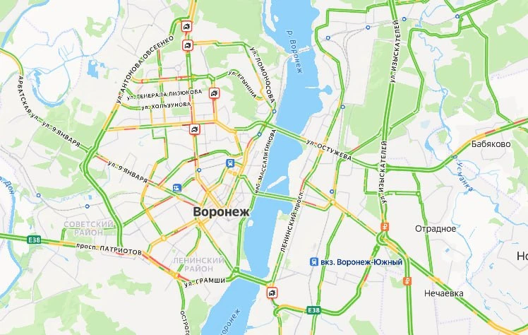 🚘Воронеж встал в 5-балльных пробках