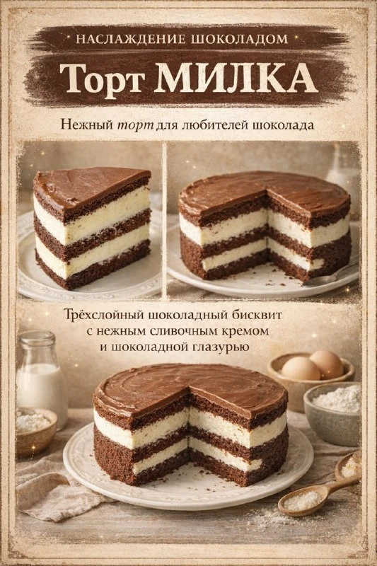 ГОТОВЛЮ ТОРТ МИЛКА — И ЭТО ПРОСТО НЕЖНОСТЬ В КАЖДОМ КУСОЧКЕ! ШОКОЛАДНЫЕ КОРЖИ, ВАНИЛЬНО...