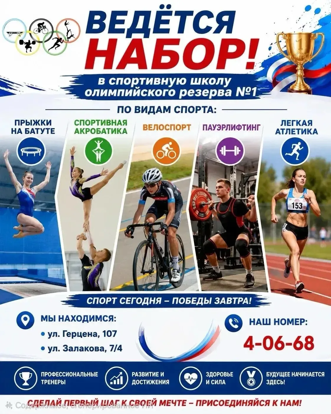 Уважаемые родители!!! Спортивная школа олимпийского резерва проводит набор по пяти напр...