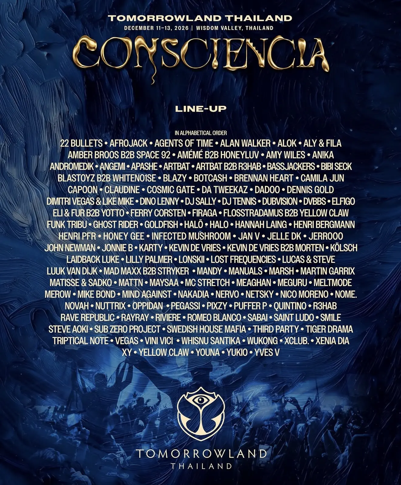 Tomorrowland раскрыл полный лайнап своего дебютного фестиваля в Таиланде. Первое тайско...