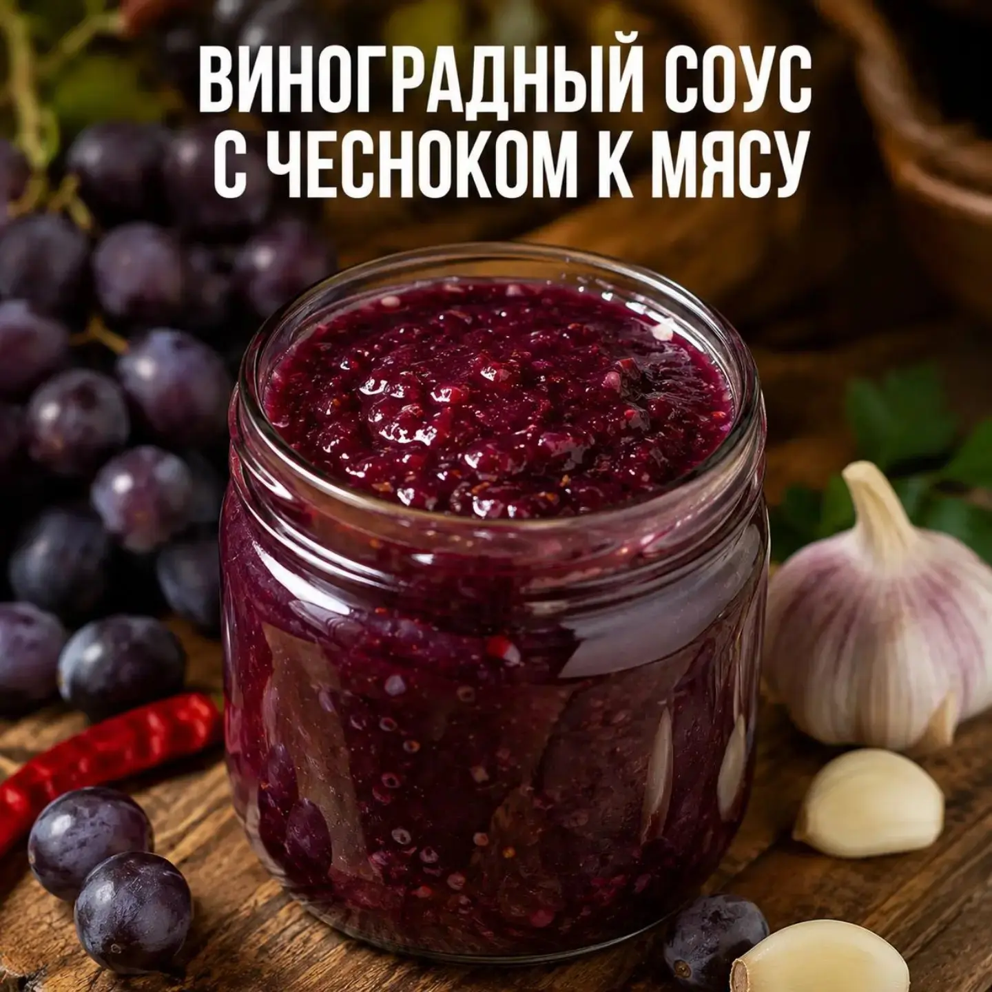 🍇 Виноградный соус с чесноком к мясу