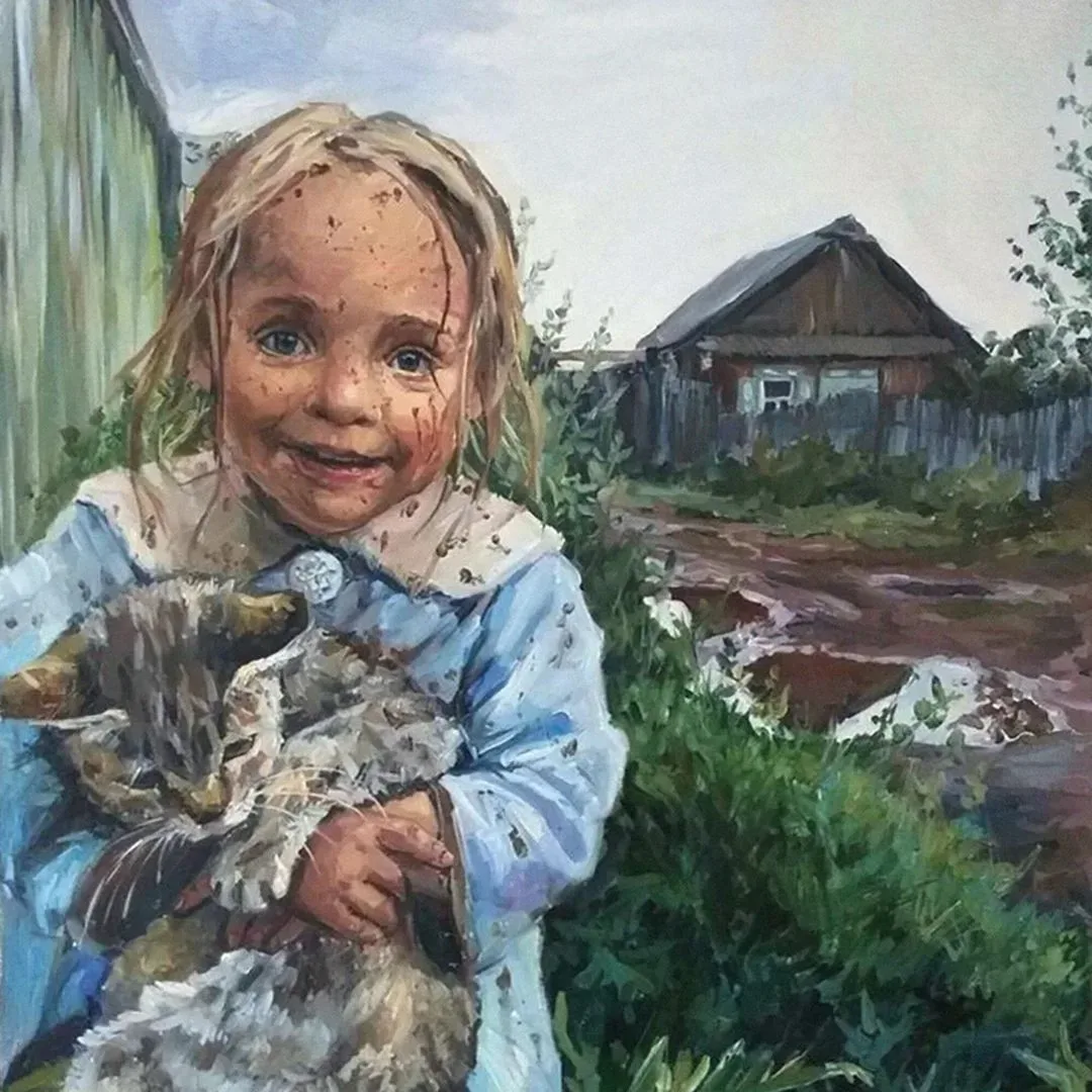 В детстве играла в странную игру: брала две сумки, набивала их подушками, садилась на диван, а потом