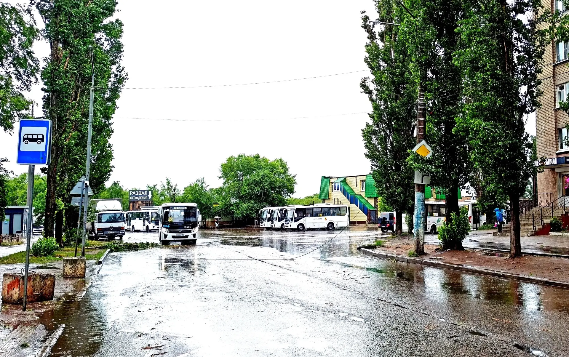Разгул стихии в Воронеже рвёт провода и валит деревья...  
Проезд по ул. Генерала Перхоровича затруд