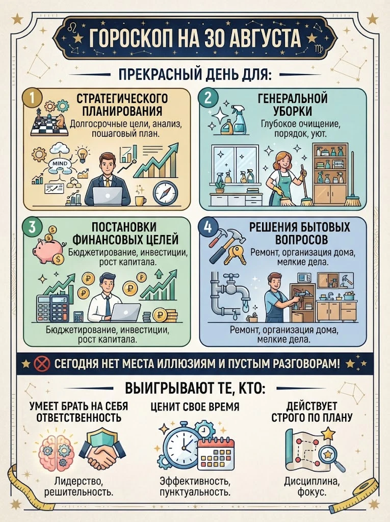 🌟 ГОРОСКОП НА 30 АВГУСТА 🌟