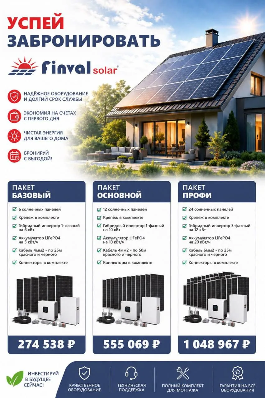 ☀️ Солнце работает — вы экономите!