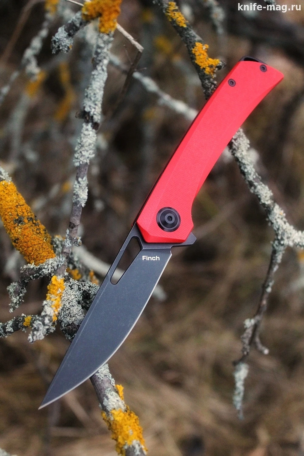 Складной нож Finch AUS-8 Black Wash, G-10 Red