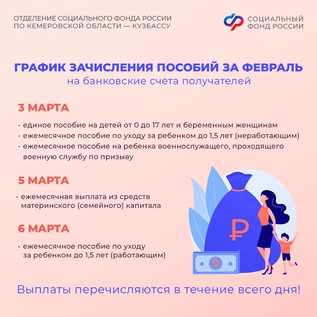 📋 График выплат детских пособий и пенсий в марте   ✅ В это воскресенье уже наступает весна, и мы пуб