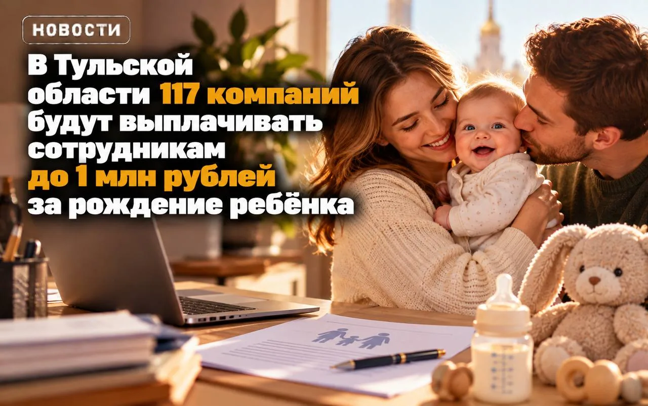 👶 В Тульской области 117 компаний будут выплачивать сотрудникам до 1 млн рублей за рож...