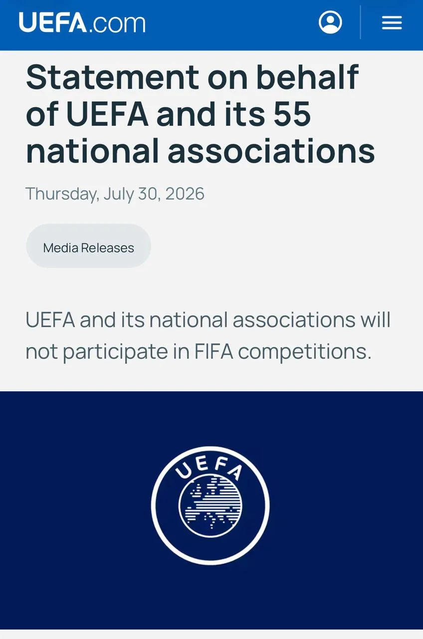 ⚽️ Все 55 ассоциаций УЕФА пригрозили бойкотом турниров ФИФА

Европейские сборные, включая Россию, не